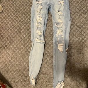 American Eagles Extreme Ripped High Waisted Jeans